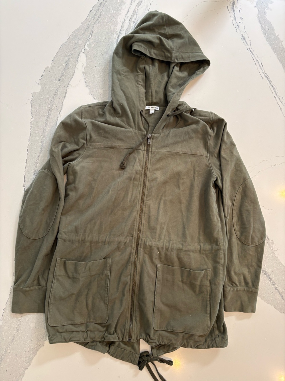 James Pierce Olive Green Hooded Zip-Up Jacket -